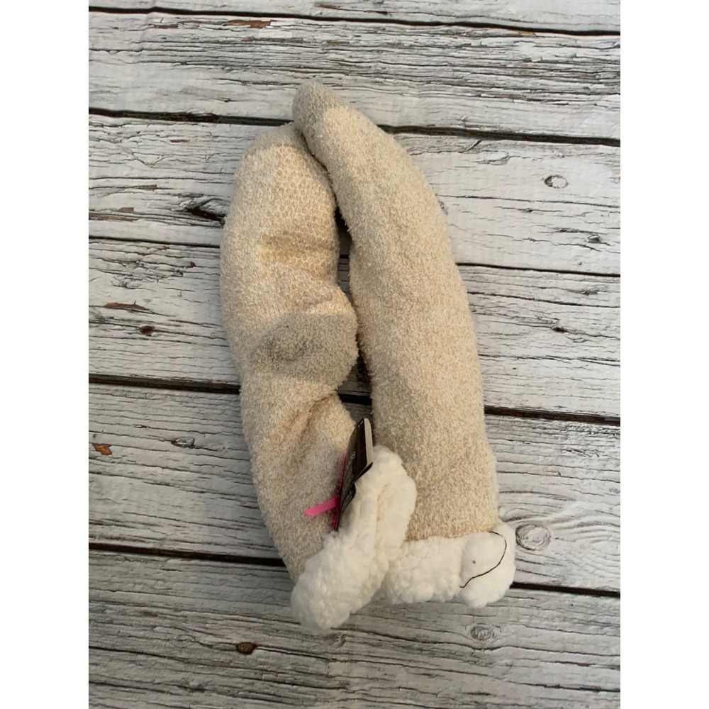 Cuddl Duds Sherpa Lined Lounge Socks Beige Plushfill Slipper Socks Shoe SZ 4-10